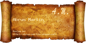 Abrus Martin névjegykártya