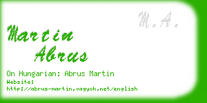 martin abrus business card